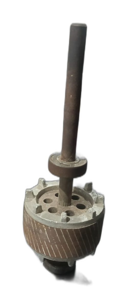 Rotor and shaft assembly for cooler motor, die-cast aluminium rotor pressed on shaft