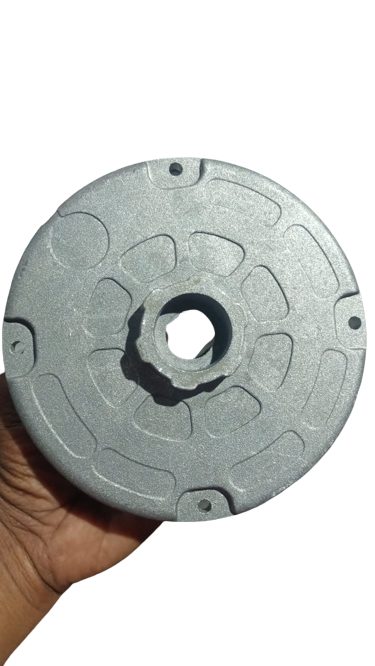 110 dia cooler motor end cover with machined bush seat, aluminium